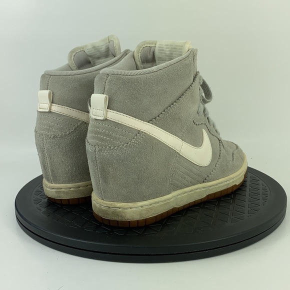 Nike Dunk Sky Hi Gray Hidden Wedge High Top Suede 528899-003 Women's Size 7 - Picture 5 of 12